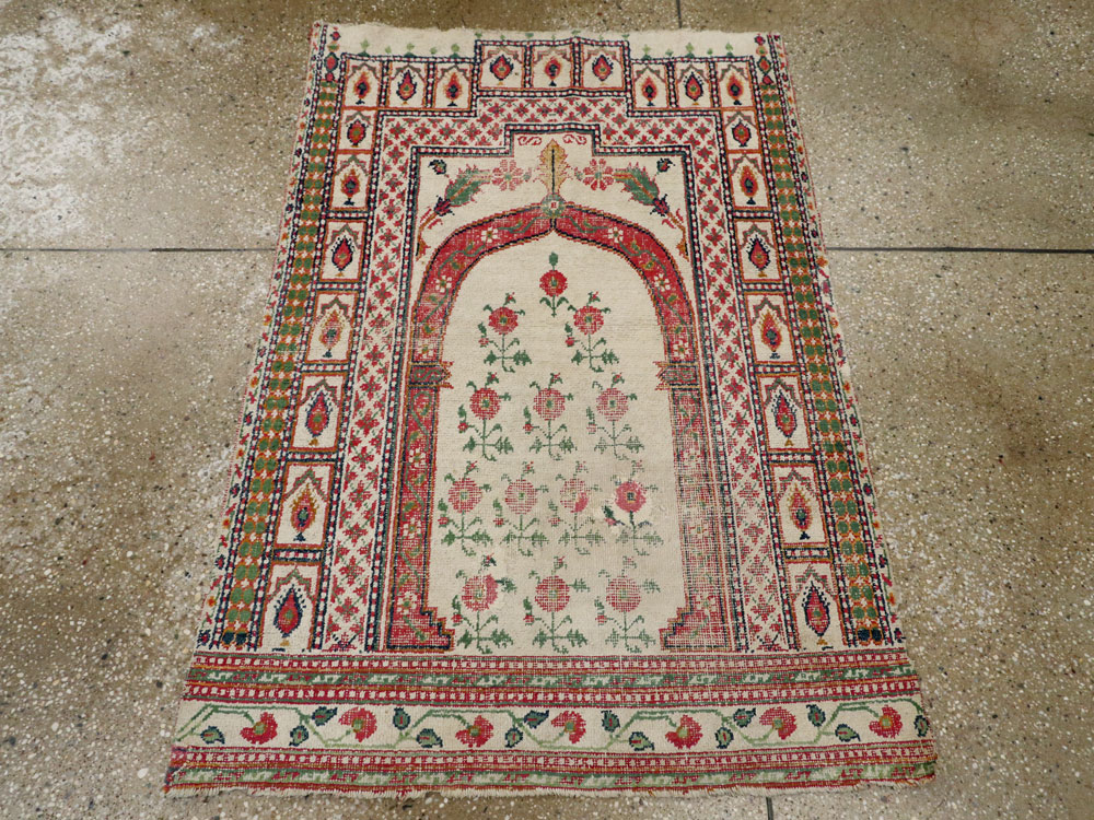 Vintage Indian Cotton Agra Carpet, No.9058 - Gss