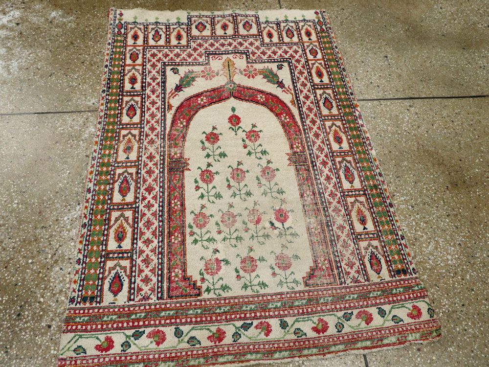 Vintage Indian Cotton Agra Carpet, No.9058 - Gss