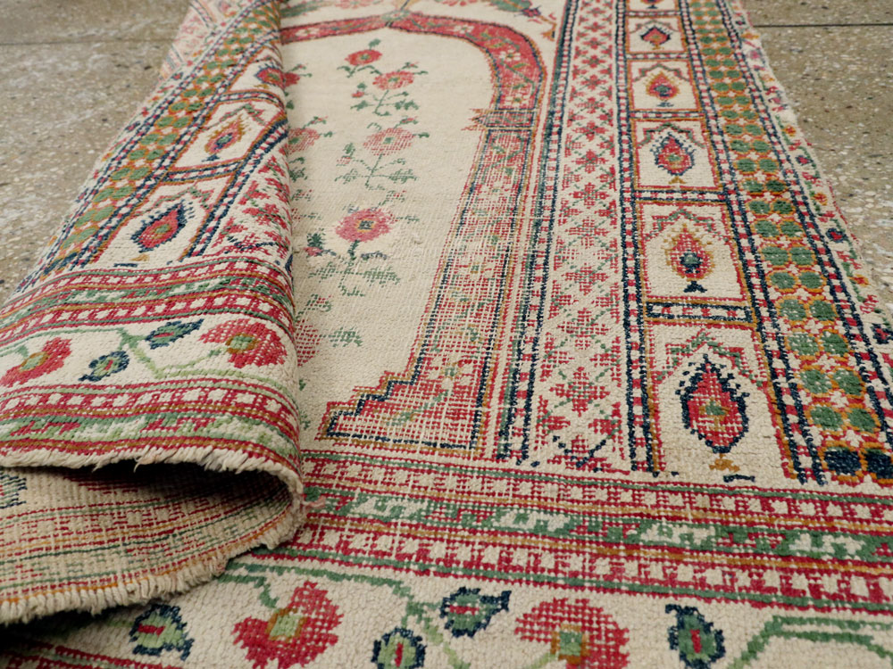 Vintage Indian Cotton Agra Carpet, No.9058 - Gss
