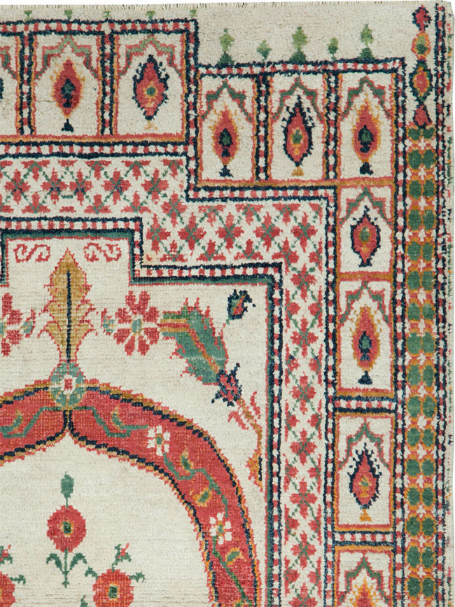 Vintage Indian Cotton Agra Carpet, No.9058 - Gss