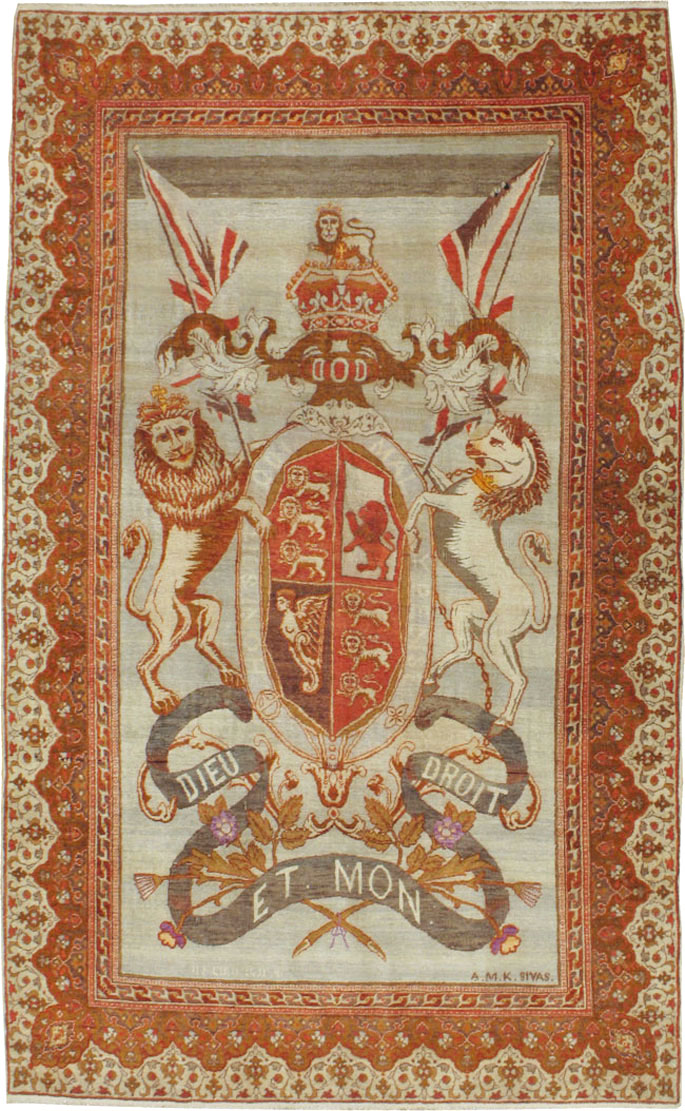 Vintage Turkish Sivas Pictorial Carpet, No.9059 - Gss