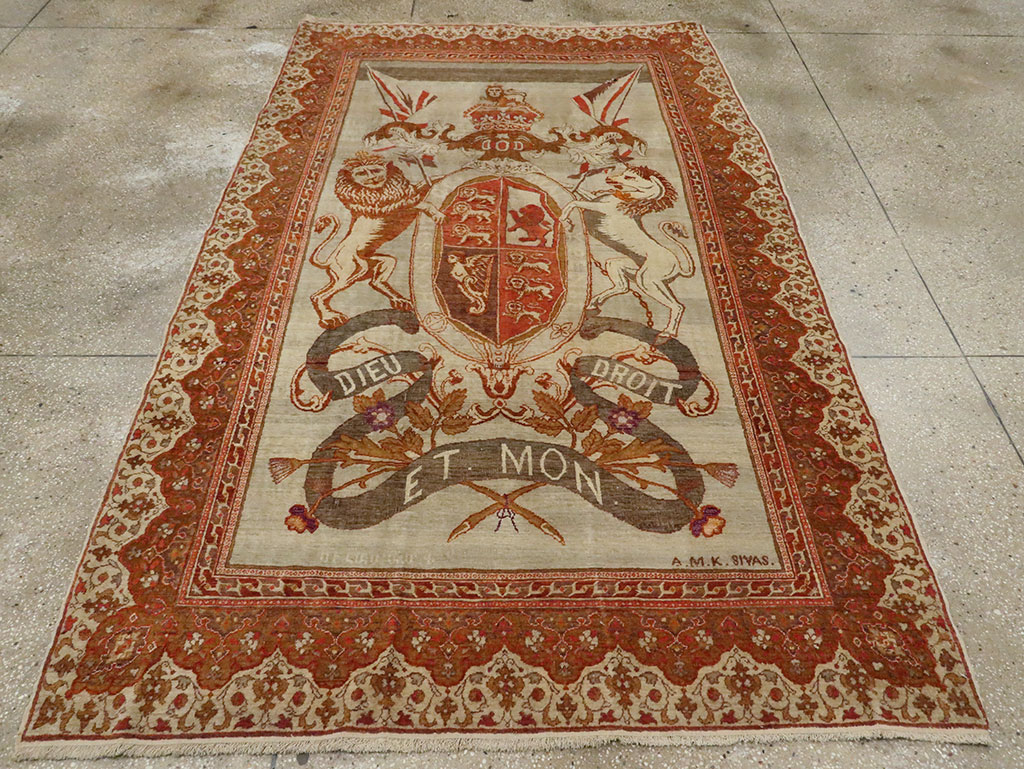 Vintage Turkish Sivas Pictorial Carpet, No.9059 - Gss