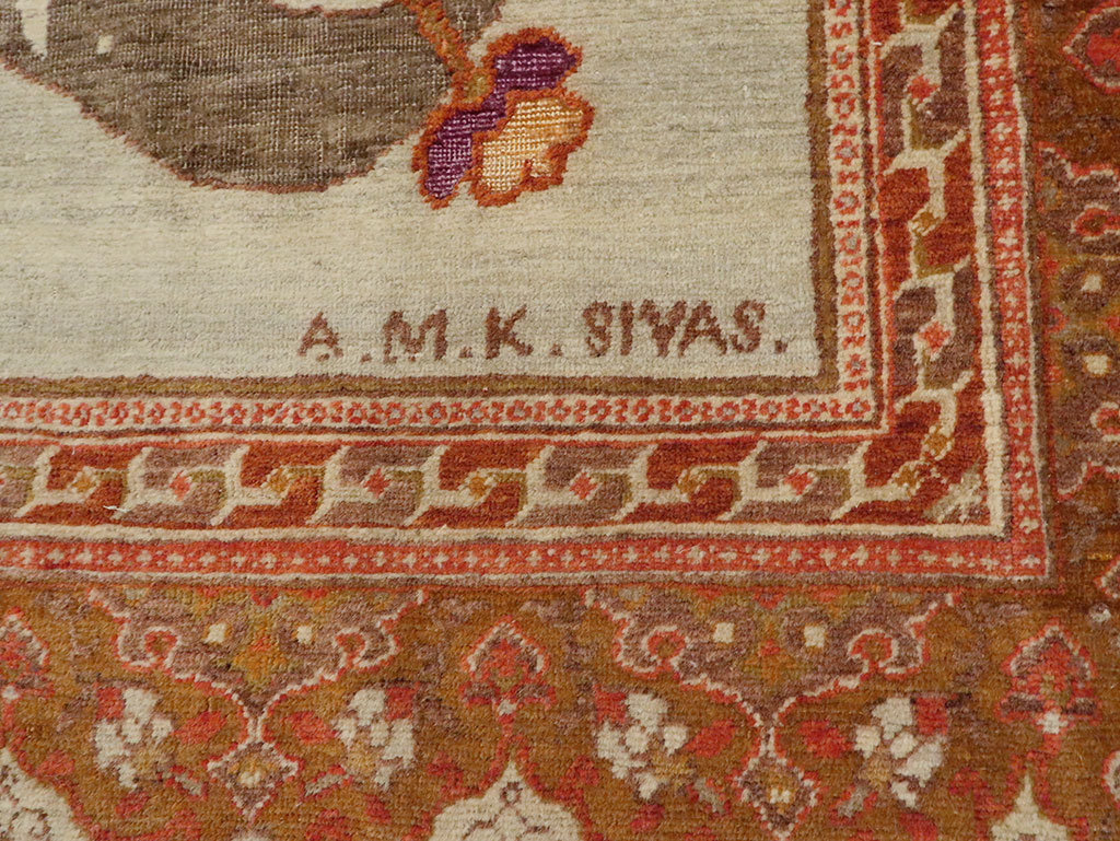 Vintage Turkish Sivas Pictorial Carpet, No.9059 - Gss