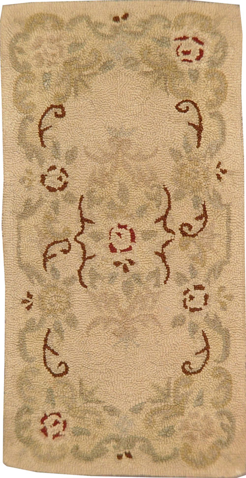 Vintage American Hooked Throw Rug, No.9066 - Gss