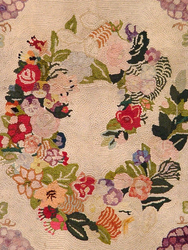 Vintage American Hooked Throw Rug, No.9068 - Gss