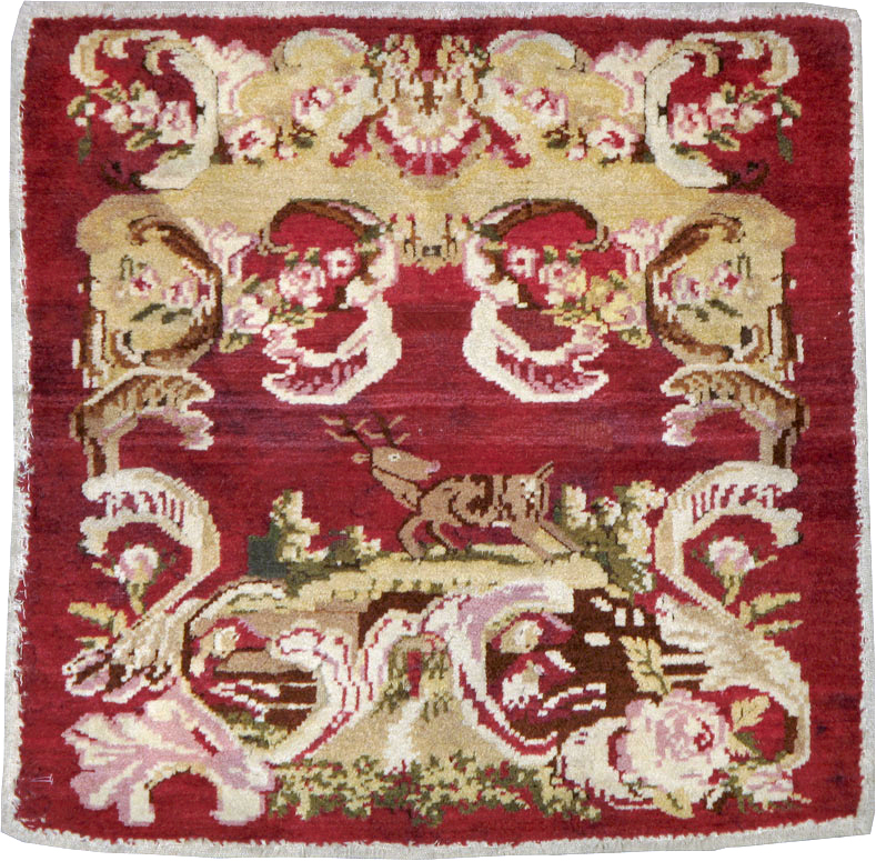 Antique Indian Lahore Pictorial Rug, No.9078 - Gss