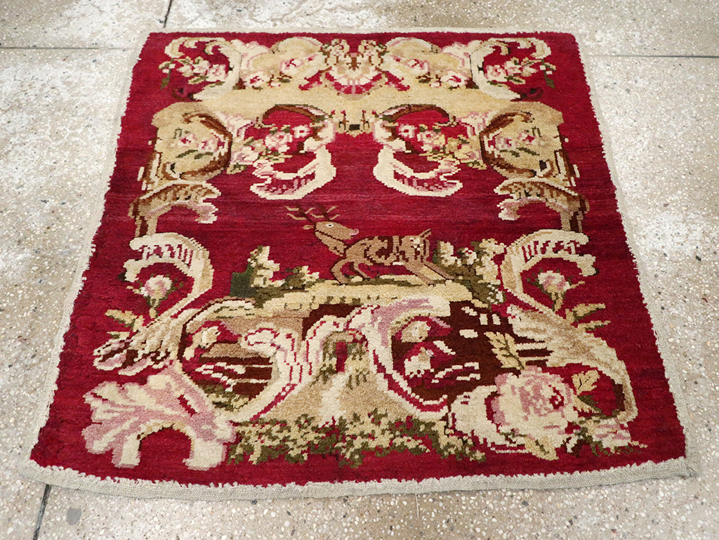 Antique Indian Lahore Pictorial Rug, No.9078 - Gss