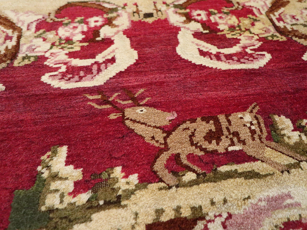 Antique Indian Lahore Pictorial Rug, No.9078 - Gss