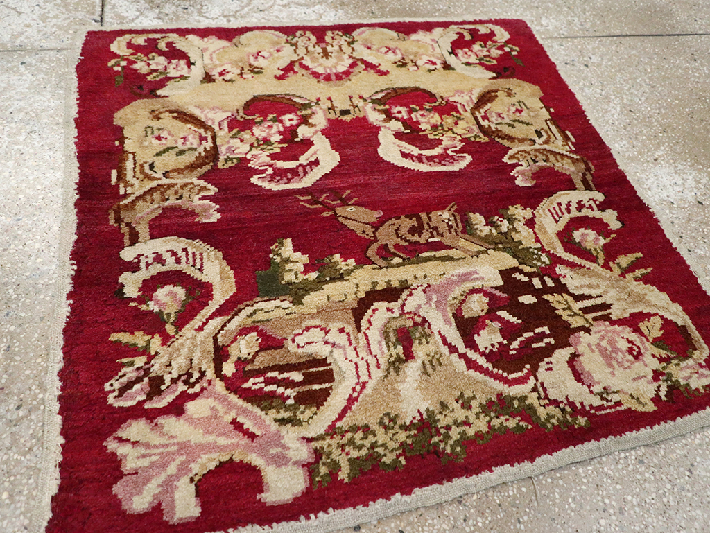 Antique Indian Lahore Pictorial Rug, No.9078 - Gss