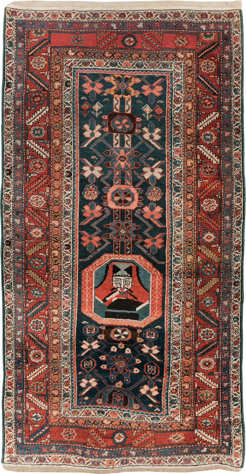 Antique Persian Bakshaish Pictorial Rug, No.9079 - Gss