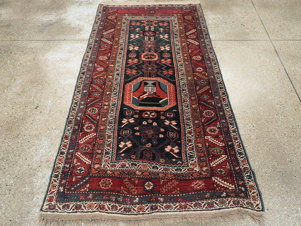 Antique Persian Bakshaish Pictorial Rug, No.9079 - Gss