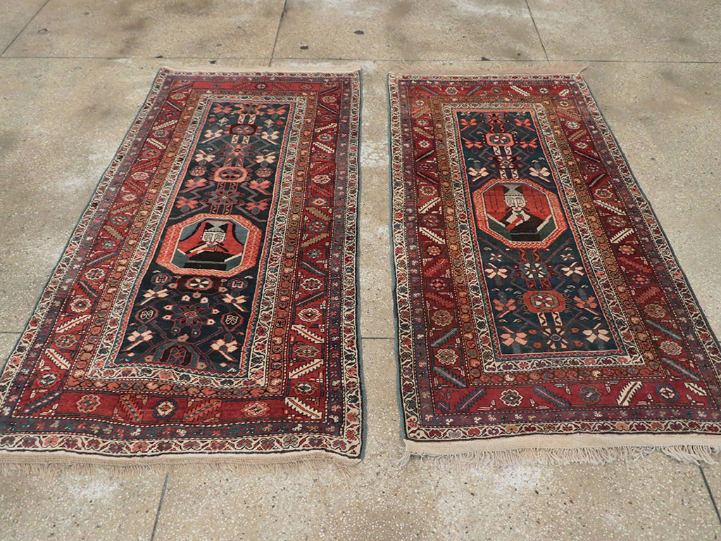 Antique Persian Bakshaish Pictorial Rug, No.9079 - Gss