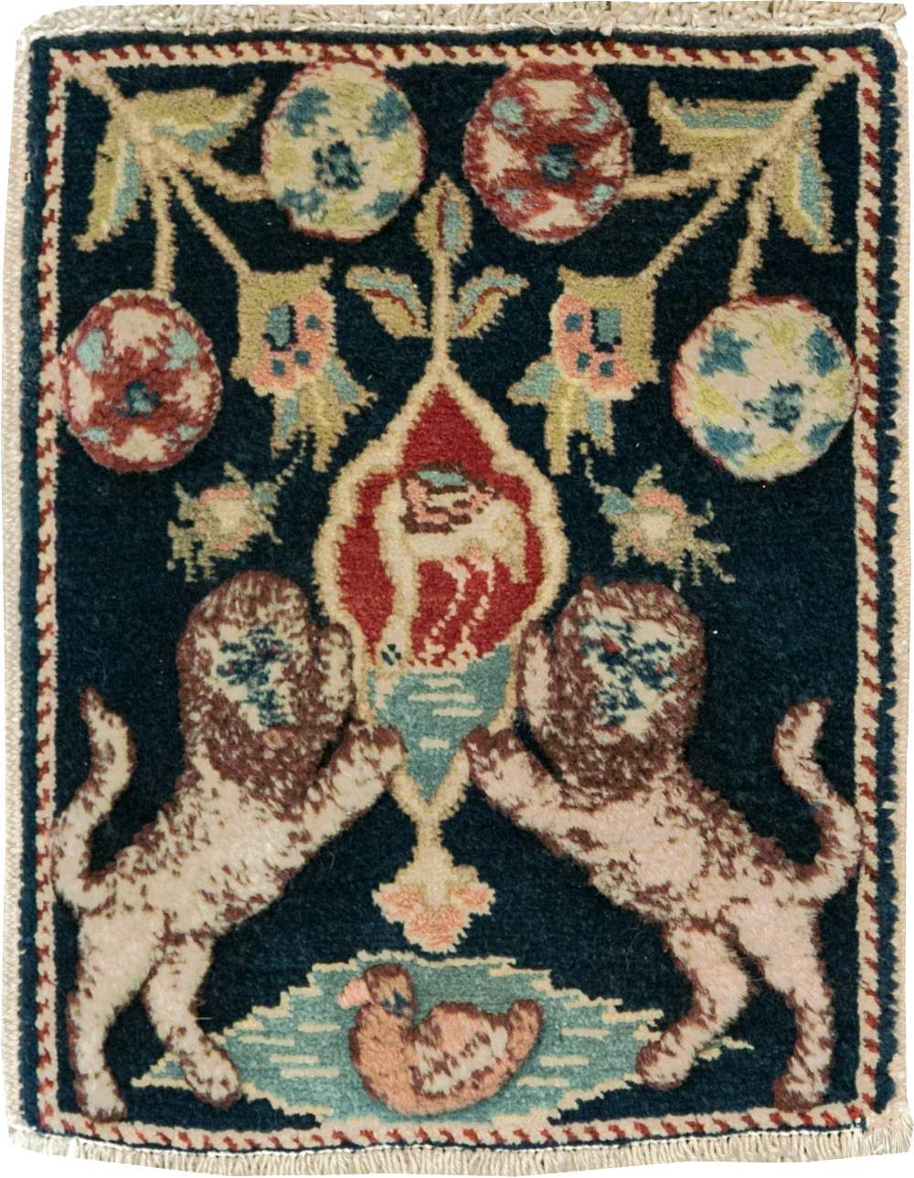 Vintage Persian Souf Tabriz Pictorial Rug (Pair: 1 of 2), No.9080 - Gss