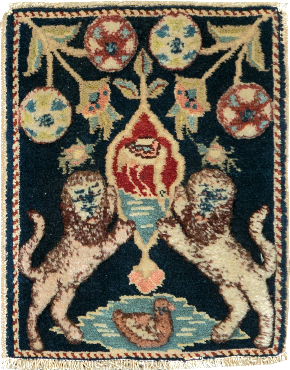 Vintage Persian Souf Tabriz Pictorial Rug (Pair: 2 of 2), No.9081 - Gss