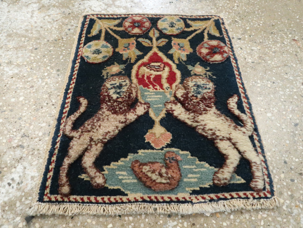 Vintage Persian Souf Tabriz Pictorial Rug (Pair: 2 of 2), No.9081 - Gss