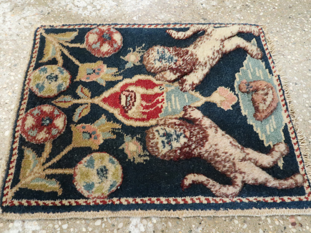 Vintage Persian Souf Tabriz Pictorial Rug (Pair: 2 of 2), No.9081 - Gss