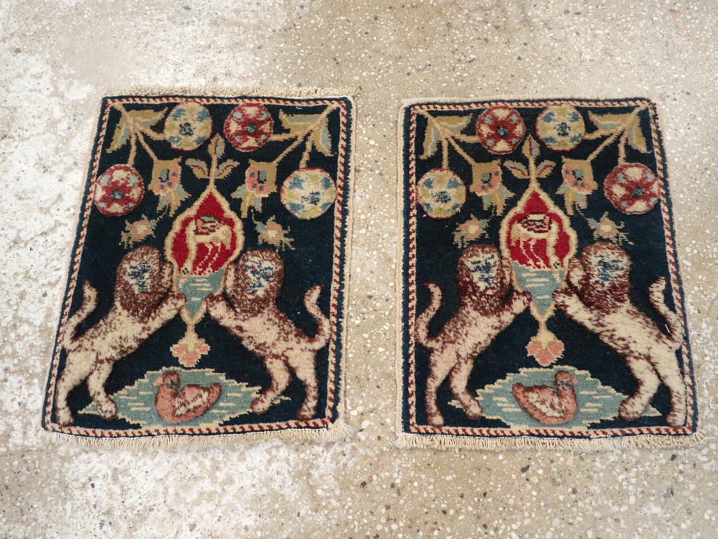 Vintage Persian Souf Tabriz Pictorial Rug (Pair: 2 of 2), No.9081 - Gss