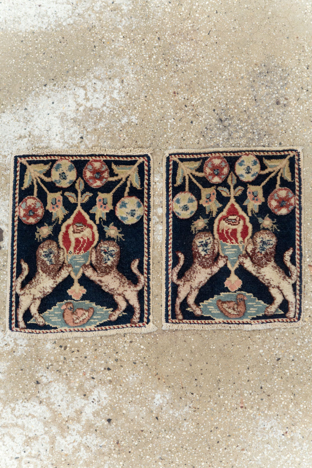 Vintage Persian Souf Tabriz Pictorial Rug (Pair: 2 of 2), No.9081 - Gss