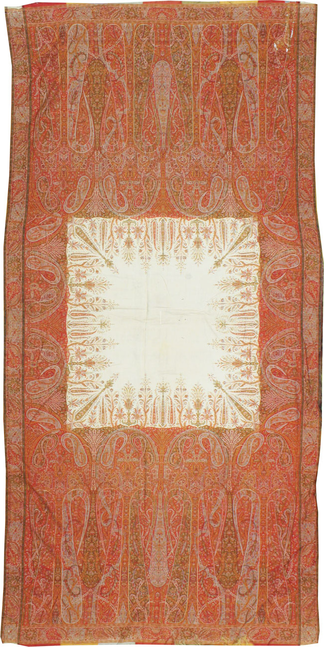Vintage Jacquard Indian Textile Shawl	, No.9085 - Gss