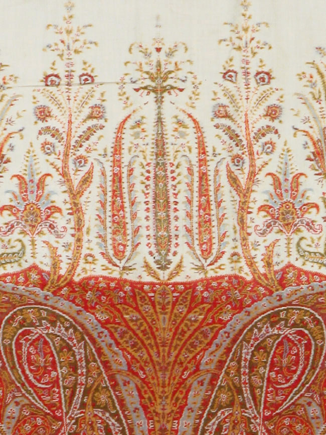 Vintage Jacquard Indian Textile Shawl	, No.9085 - Gss