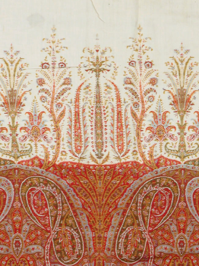 Vintage Jacquard Indian Textile Shawl	, No.9085 - Gss