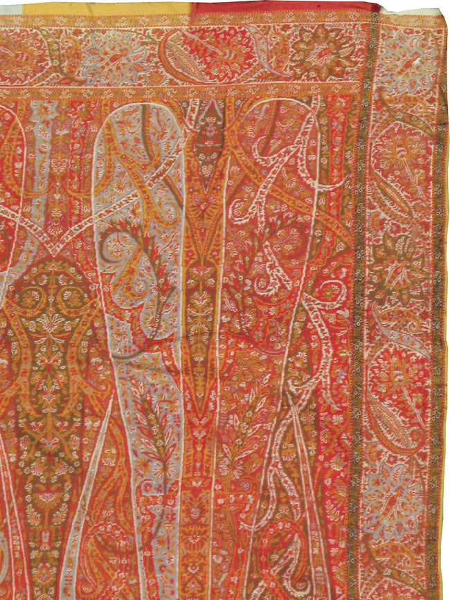 Vintage Jacquard Indian Textile Shawl	, No.9085 - Gss