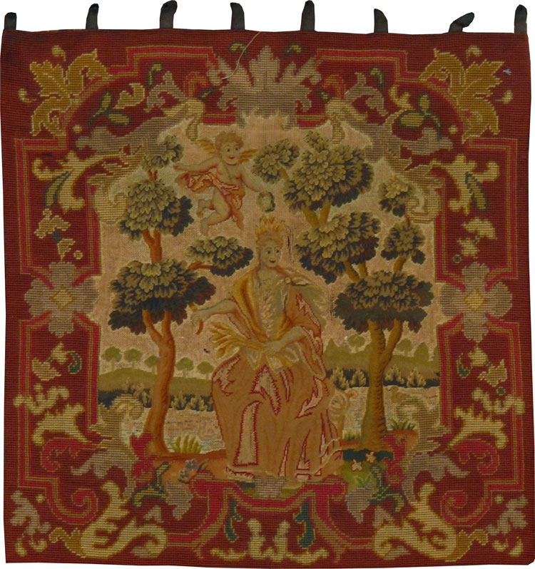 Antique English Needlepoint Tapestry, No.9091 - Gss