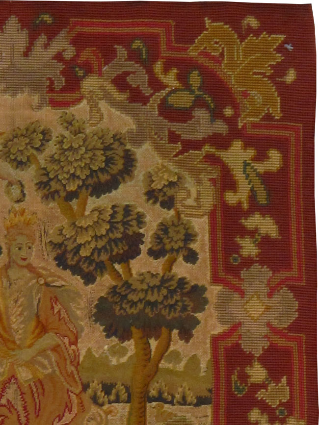Antique English Needlepoint Tapestry, No.9091 - Gss
