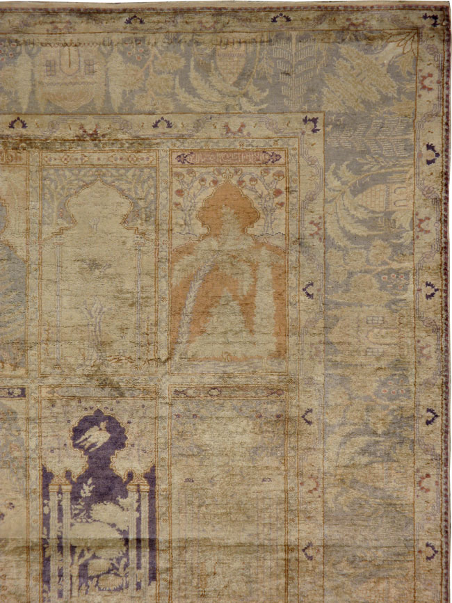 Vintage Turkish Kayseri Silk Rug, No.9095 - Gss