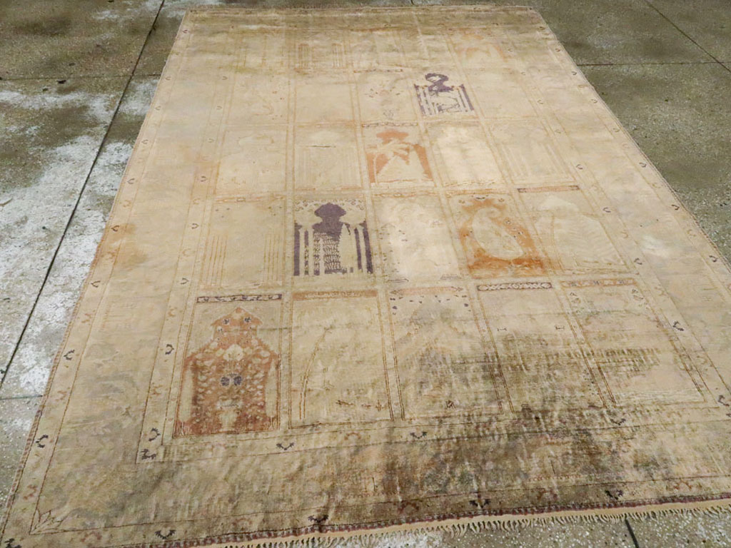 Vintage Turkish Kayseri Silk Rug, No.9095 - Gss