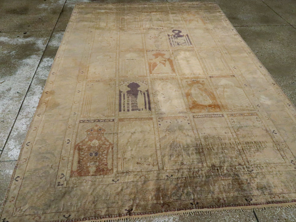 Vintage Turkish Kayseri Silk Rug, No.9095 - Gss