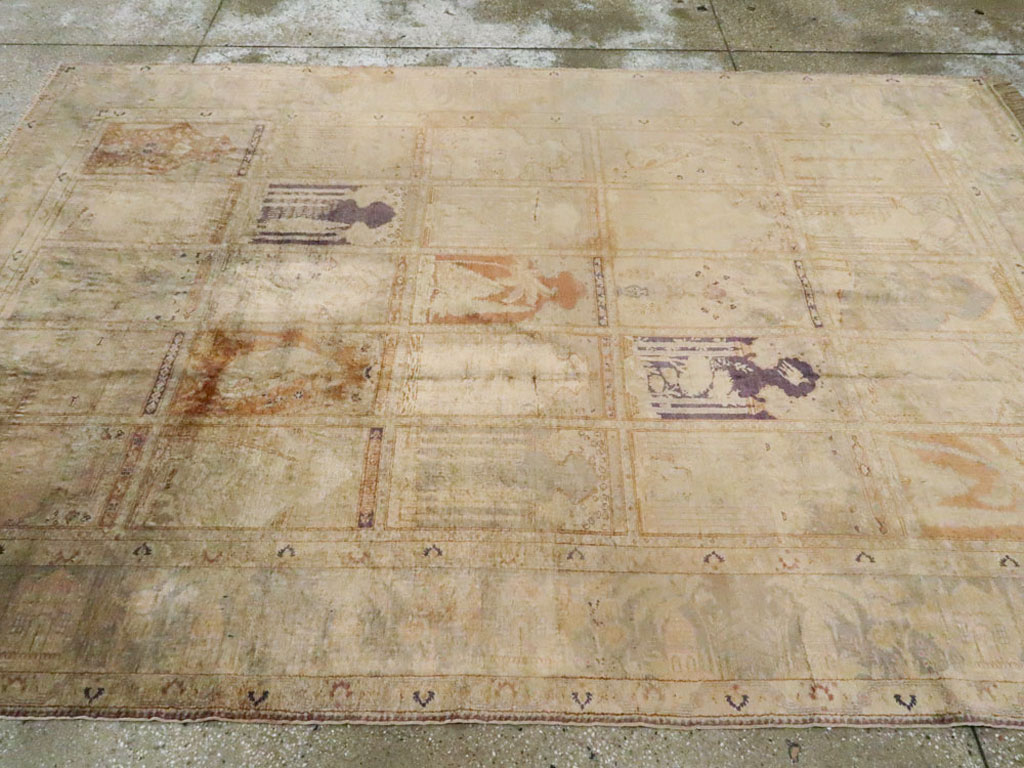 Vintage Turkish Kayseri Silk Rug, No.9095 - Gss