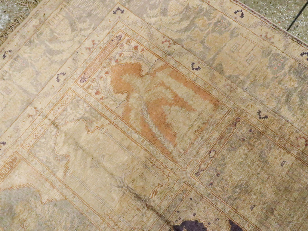 Vintage Turkish Kayseri Silk Rug, No.9095 - Gss