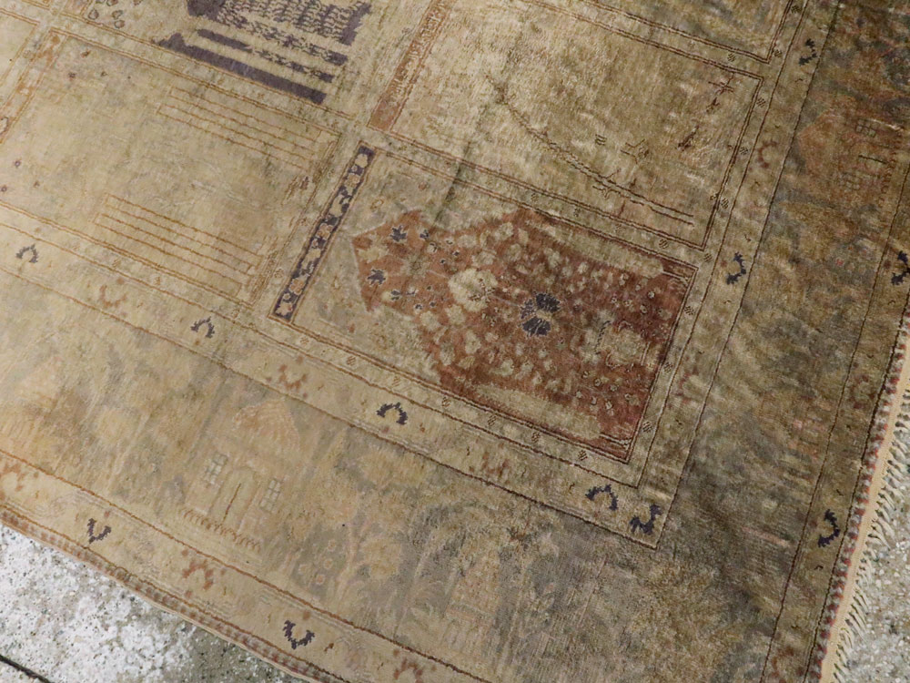 Vintage Turkish Kayseri Silk Rug, No.9095 - Gss