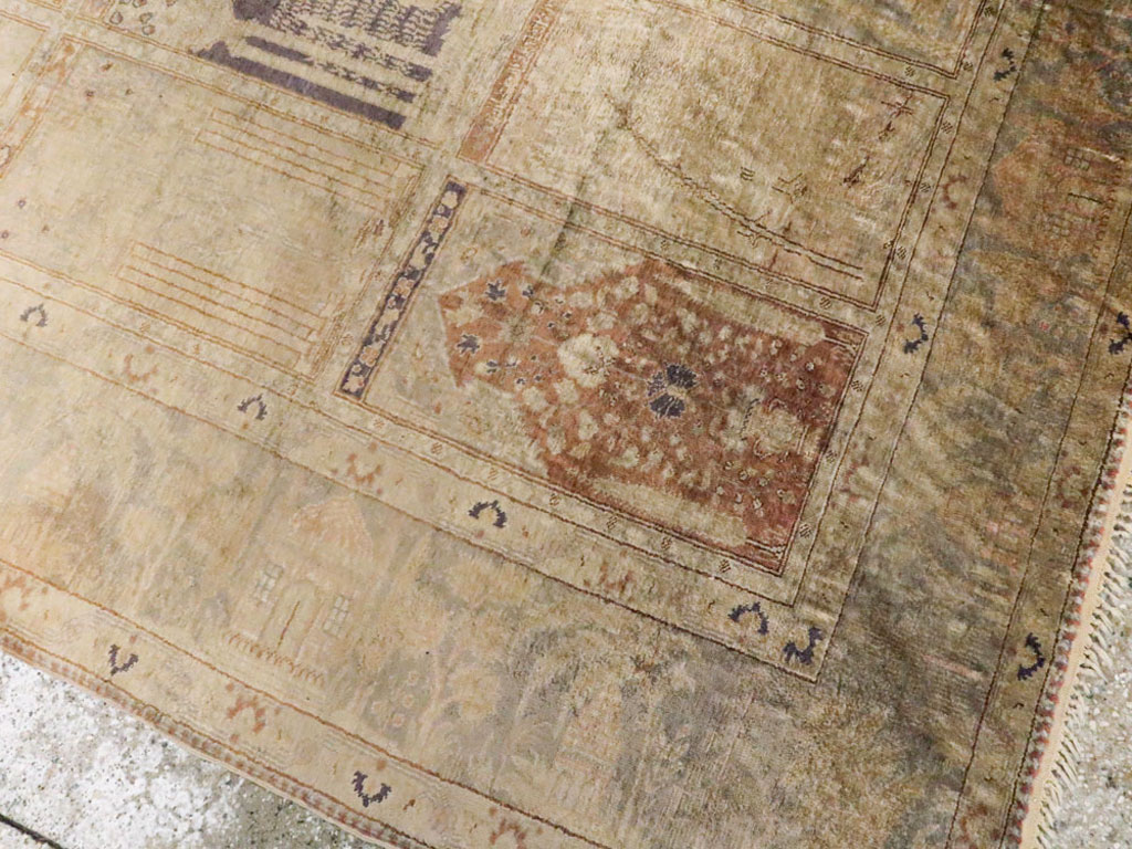 Vintage Turkish Kayseri Silk Rug, No.9095 - Gss