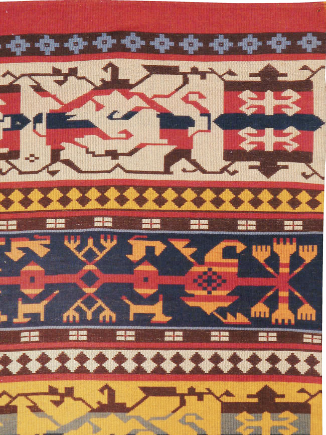Vintage European Kilim Gallery Carpet, No.9108 - Gss