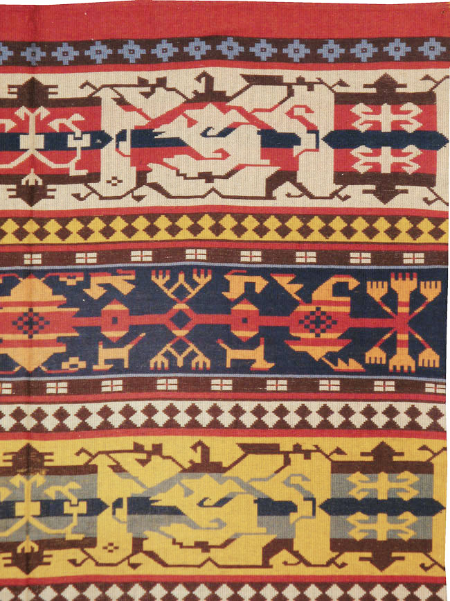 Vintage European Kilim Gallery Carpet, No.9108 - Gss