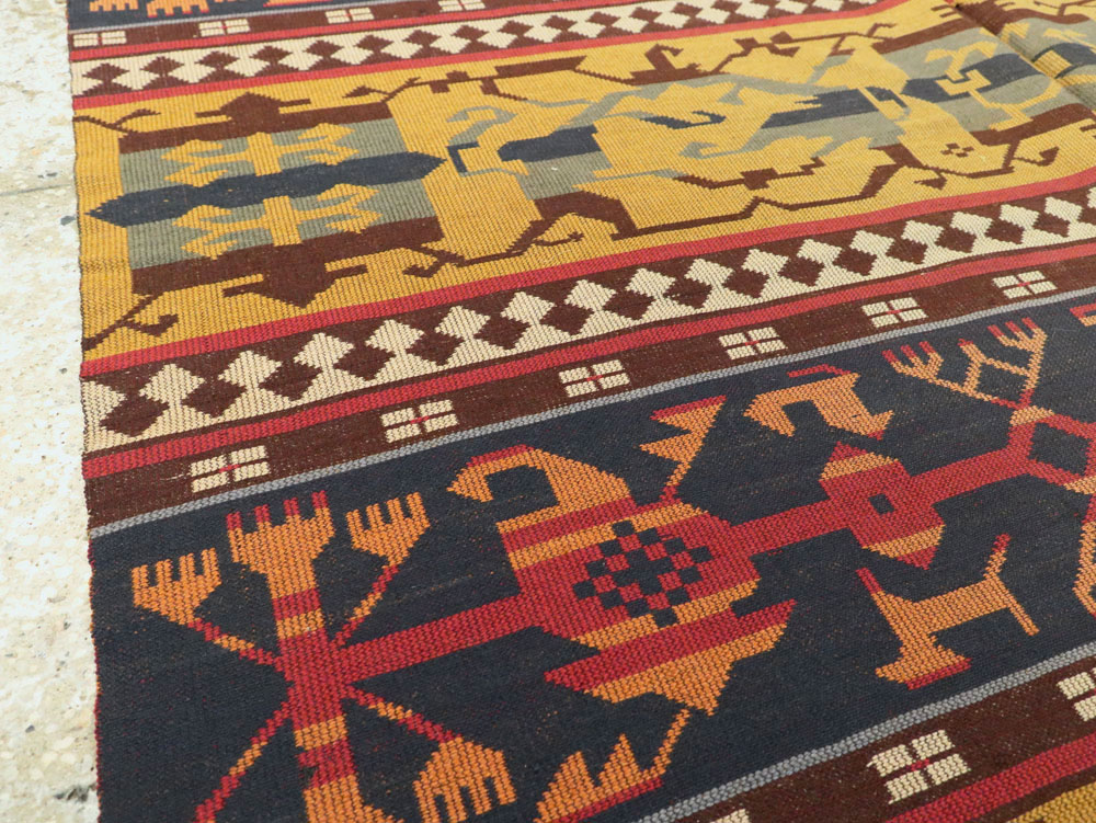 Vintage European Kilim Gallery Carpet, No.9108 - Gss