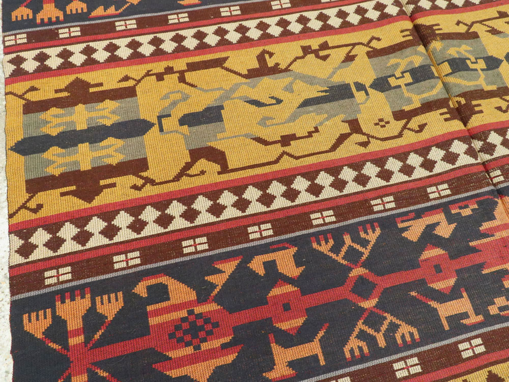 Vintage European Kilim Gallery Carpet, No.9108 - Gss
