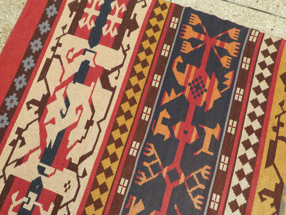 Vintage European Kilim Gallery Carpet, No.9108 - Gss