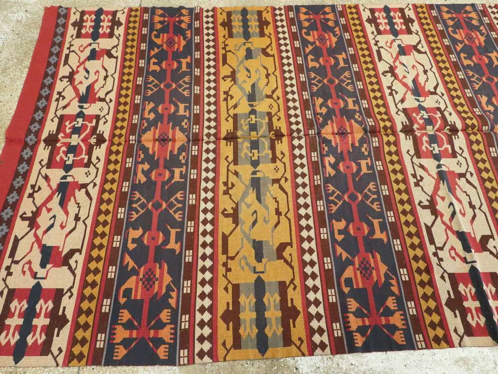 Vintage European Kilim Gallery Carpet, No.9108 - Gss