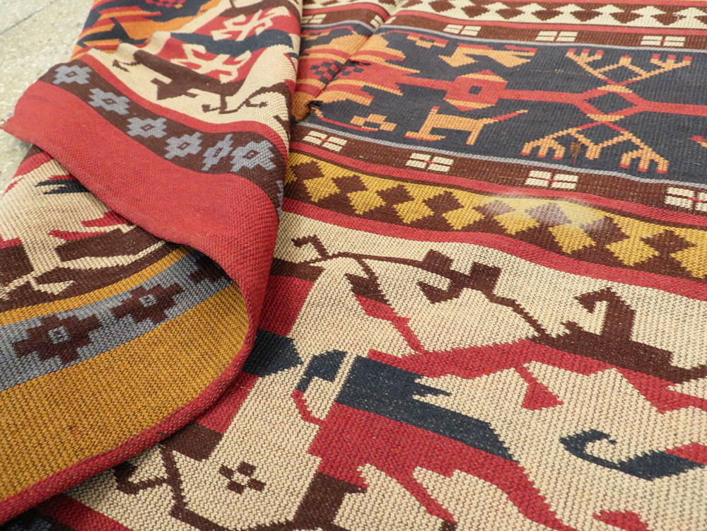 Vintage European Kilim Gallery Carpet, No.9108 - Gss