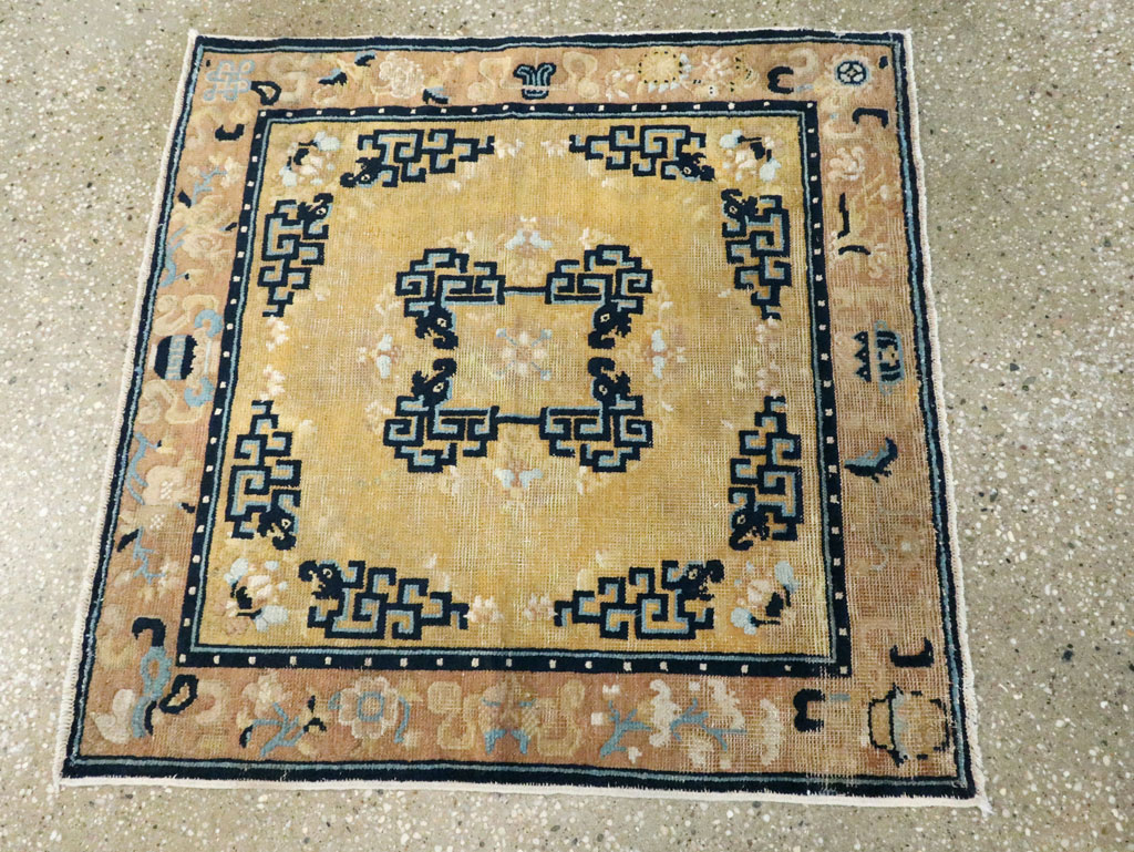 Antique Chinese Ningxia Square Rug, No.9195 - Gss