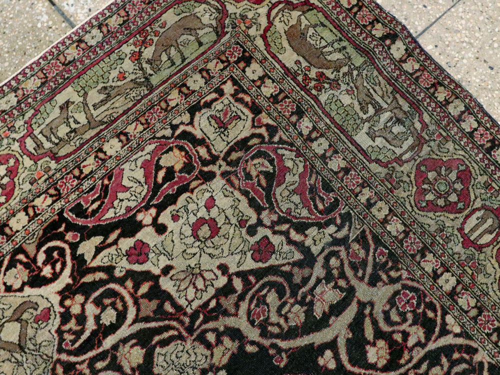 Antique Persian Isfahan Pictorial Carpet, No.9223 - Gss