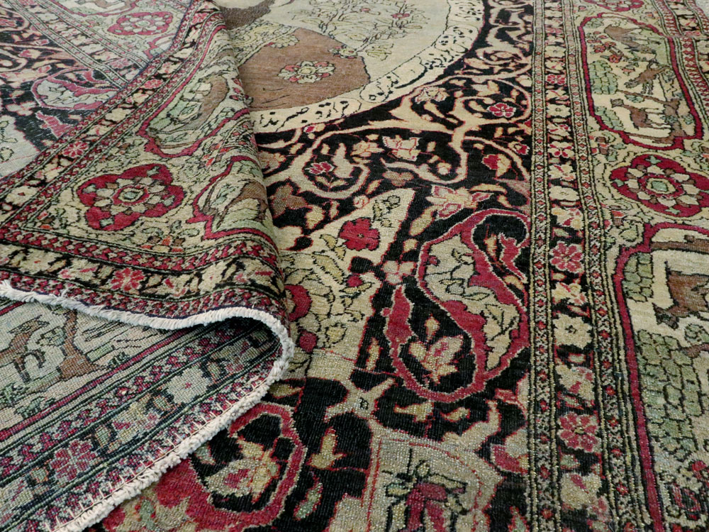 Antique Persian Isfahan Pictorial Carpet, No.9223 - Gss