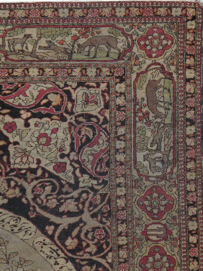 Antique Persian Isfahan Pictorial Carpet, No.9223 - Gss