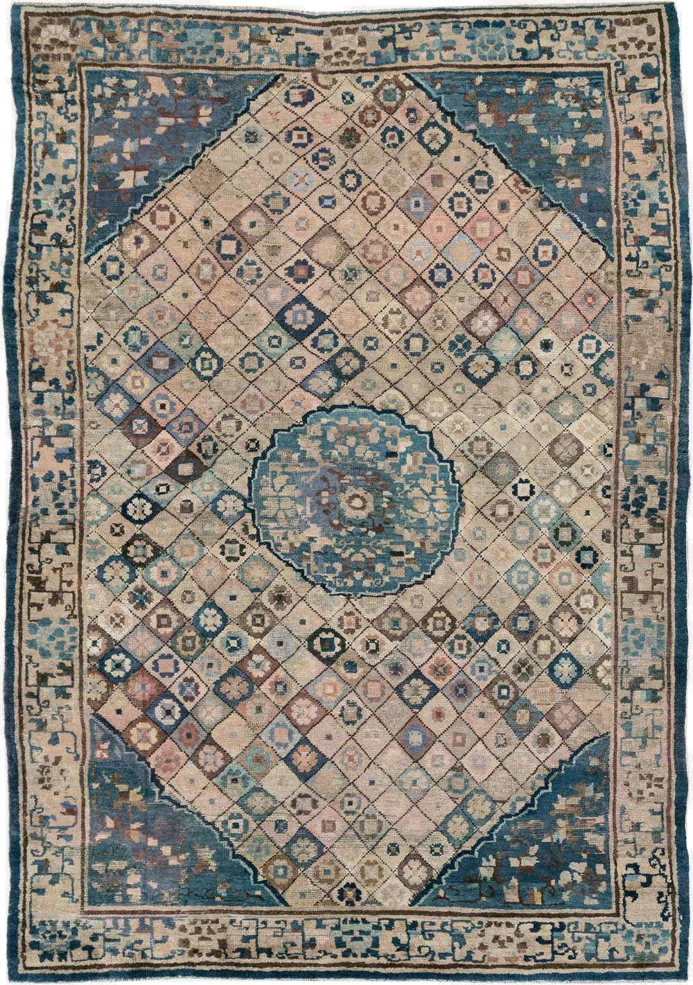 Antique Chinese Ningxia Accent Rug, No.9227 - Gss