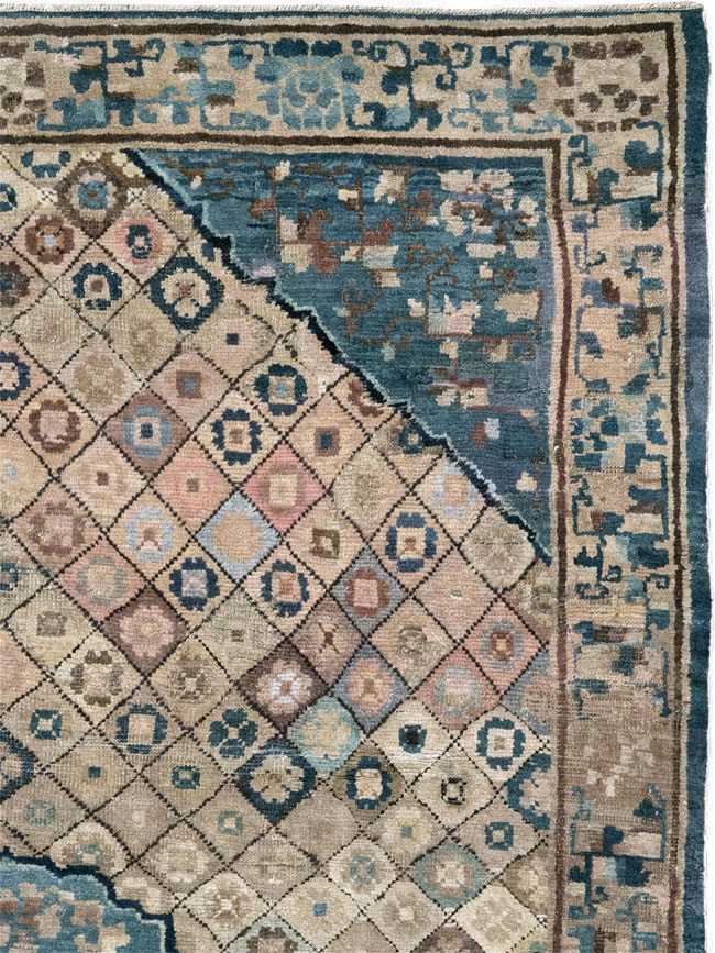 Antique Chinese Ningxia Accent Rug, No.9227 - Gss