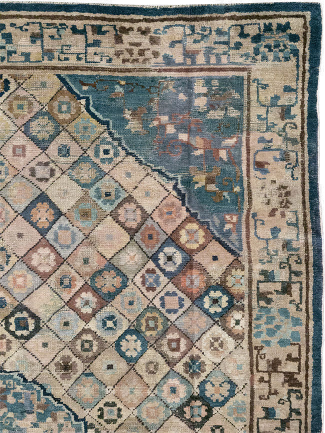 Antique Chinese Ningxia Accent Rug, No.9227 - Gss