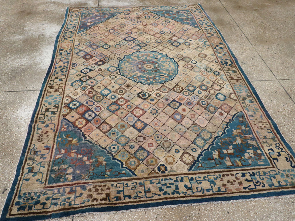 Antique Chinese Ningxia Accent Rug, No.9227 - Gss